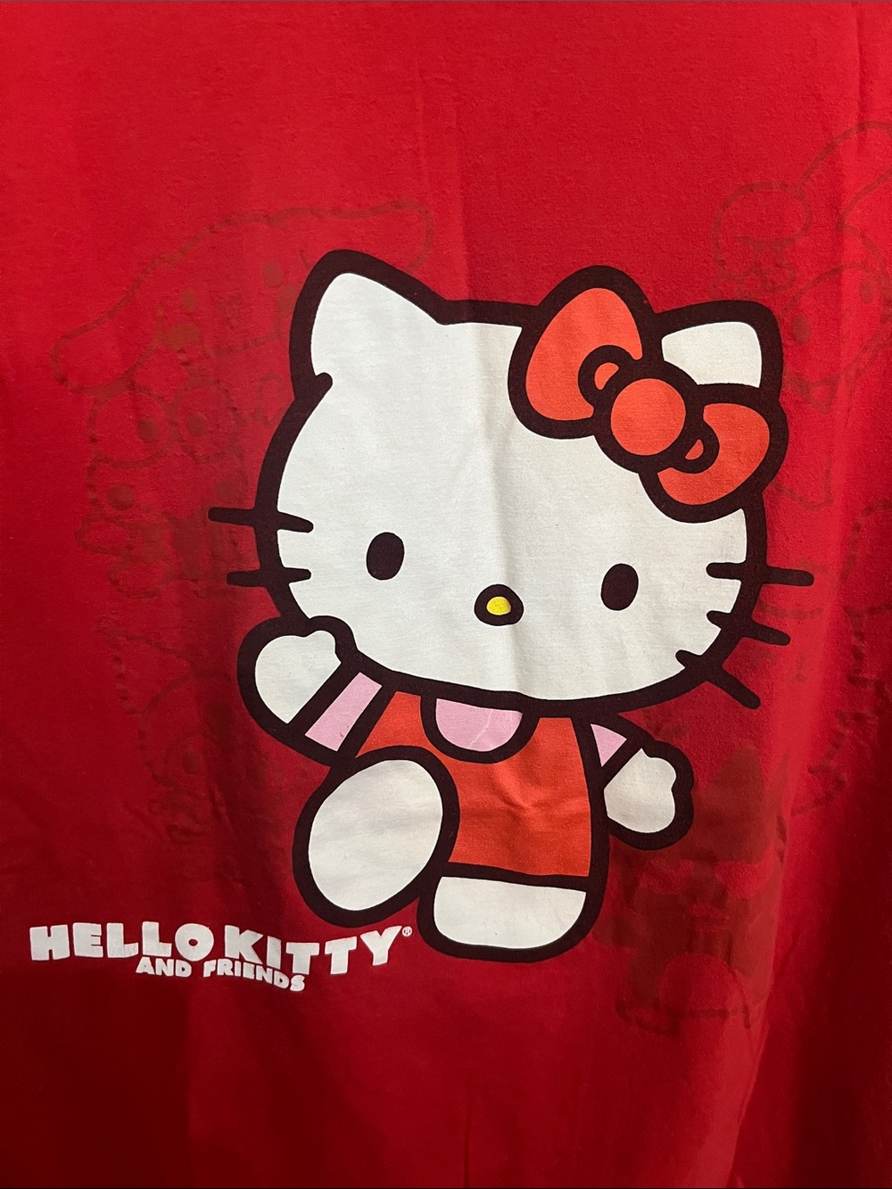 Sanrio Hello Kitty Red White Pink Medium Shirt